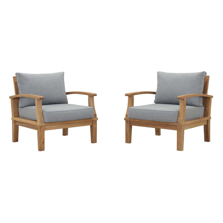 Marina 2 Piece Outdoor Patio Teak Set - Natural Gray