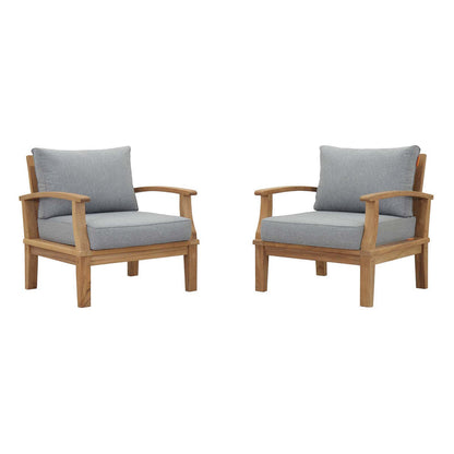 Marina 2 Piece Outdoor Patio Teak Set - Natural Gray