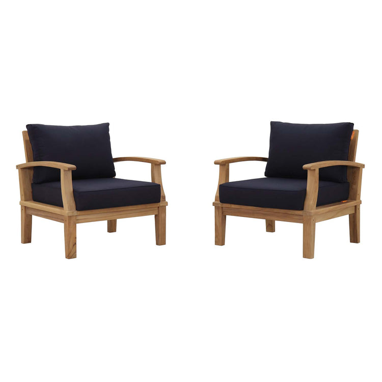 Marina 2 Piece Outdoor Patio Teak Set - Natural Navy