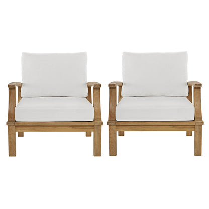 Marina 2 Piece Outdoor Patio Teak Set - Natural White