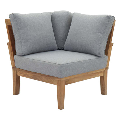 Marina 3 Piece Outdoor Patio Teak Set - Natural Gray