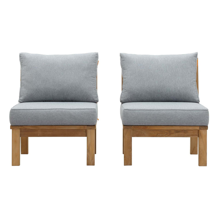 Marina 2 Piece Outdoor Patio Teak Set - Natural Gray