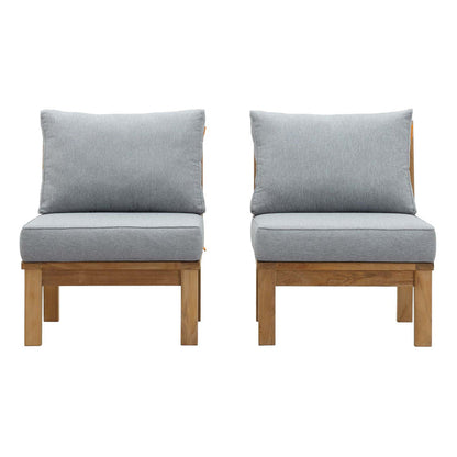 Marina 2 Piece Outdoor Patio Teak Set - Natural Gray