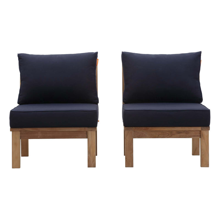 Marina 2 Piece Outdoor Patio Teak Set - Natural Navy