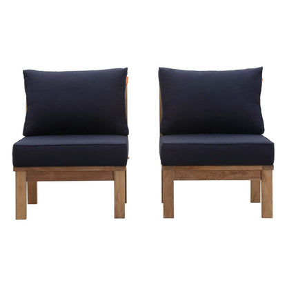 Marina 2 Piece Outdoor Patio Teak Set - Natural Navy
