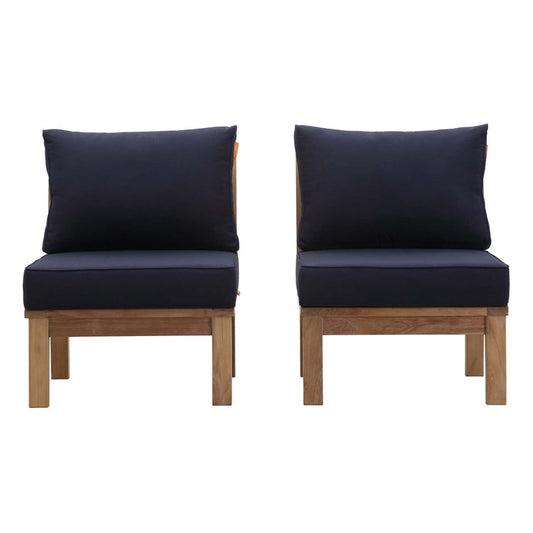 Marina 2 Piece Outdoor Patio Teak Set - Natural Navy