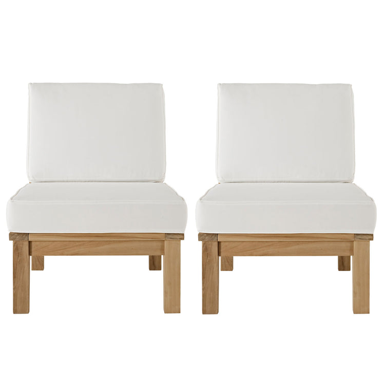 Marina 2 Piece Outdoor Patio Teak Set - Natural White