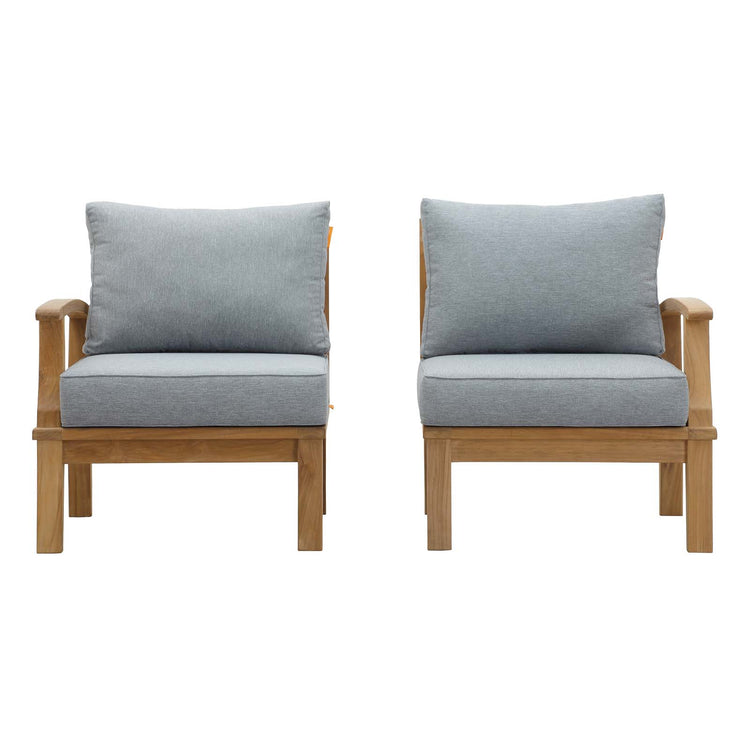Marina 2 Piece Outdoor Patio Teak Set - Natural Gray