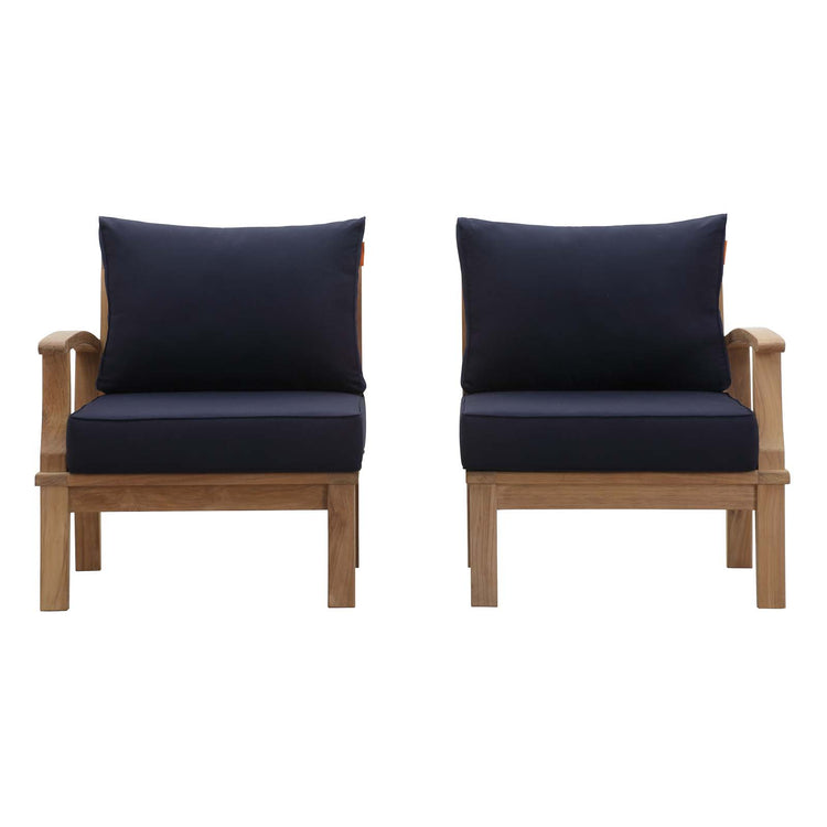 Marina 2 Piece Outdoor Patio Teak Set - Natural Navy