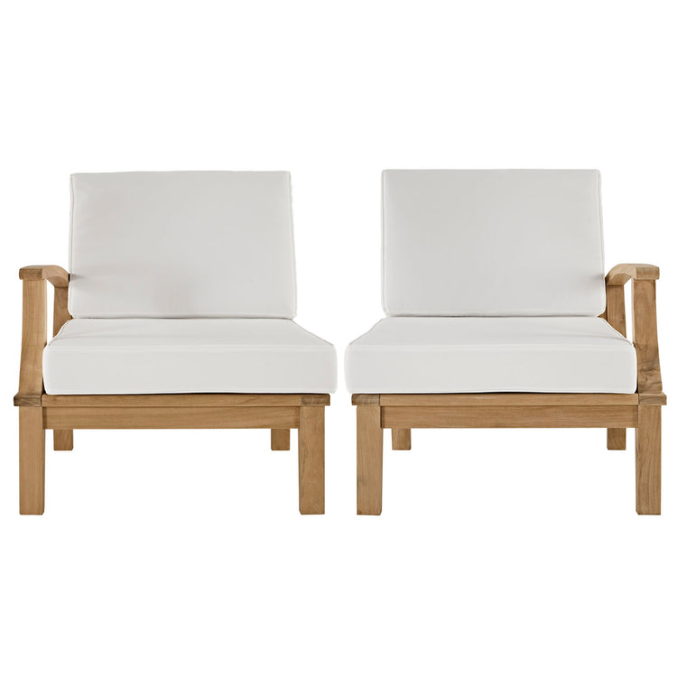 Marina 2 Piece Outdoor Patio Teak Set - Natural White