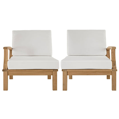 Marina 2 Piece Outdoor Patio Teak Set - Natural White