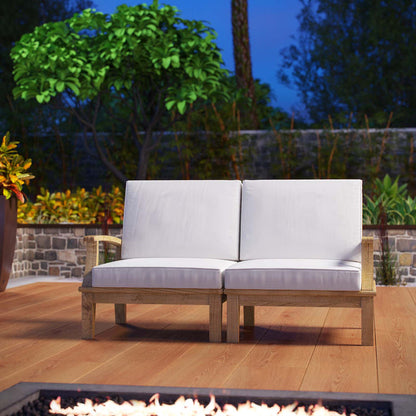 Marina 2 Piece Outdoor Patio Teak Set - Natural White