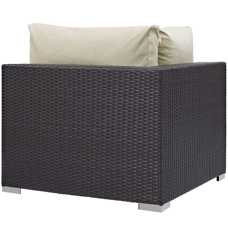 Convene 5 Piece Outdoor Patio Sectional Set - Espresso Beige