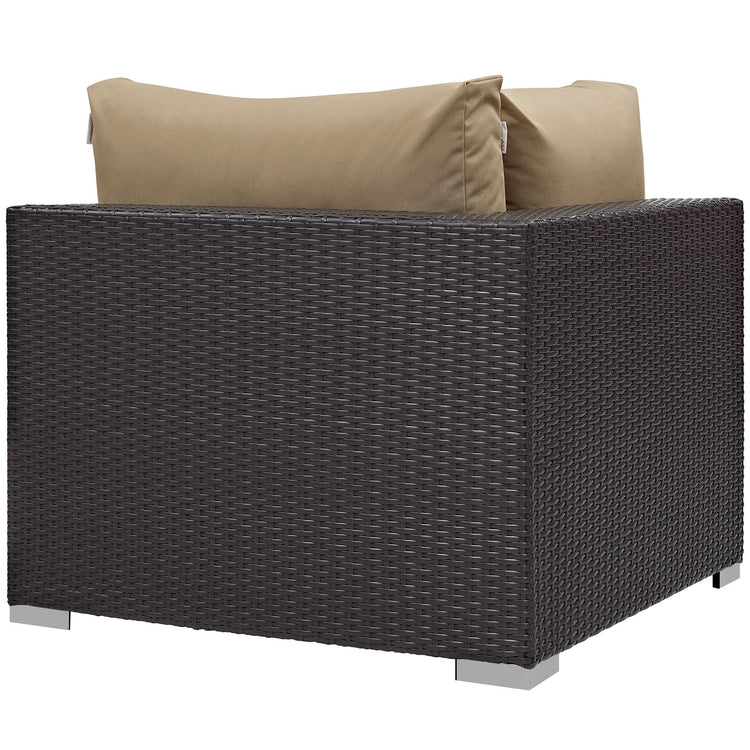 Convene 5 Piece Outdoor Patio Sectional Set - Espresso Mocha