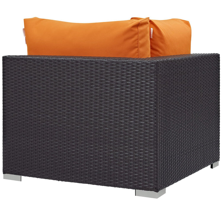 Convene 8 Piece Outdoor Sectional Set - Espresso Orange