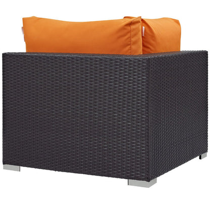 Convene 8 Piece Outdoor Sectional Set - Espresso Orange