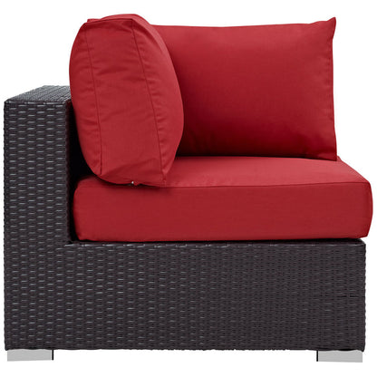 Convene Outdoor Patio Corner - Espresso Red