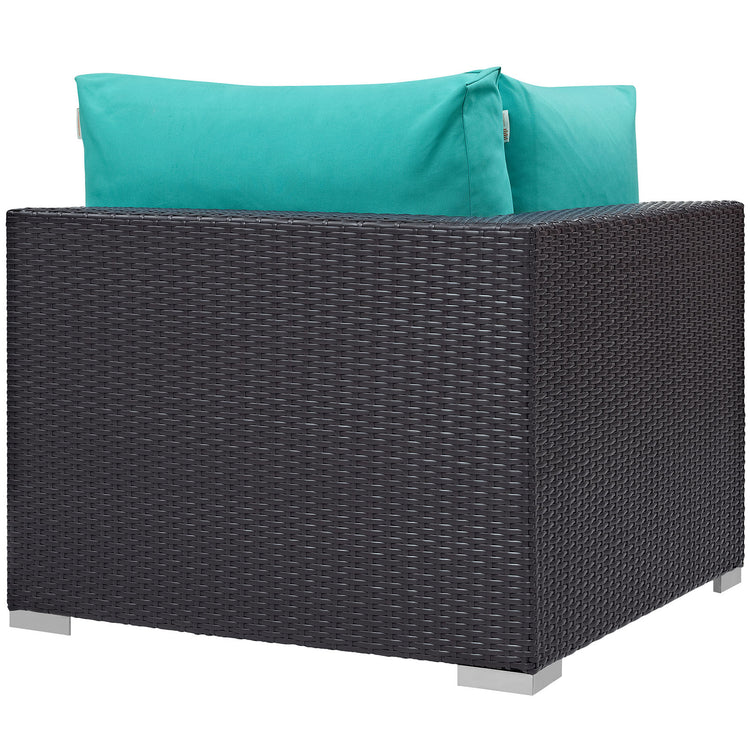 Convene Outdoor Patio Corner - Espresso Turquoise