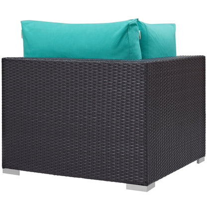 Convene Outdoor Patio Corner - Espresso Turquoise