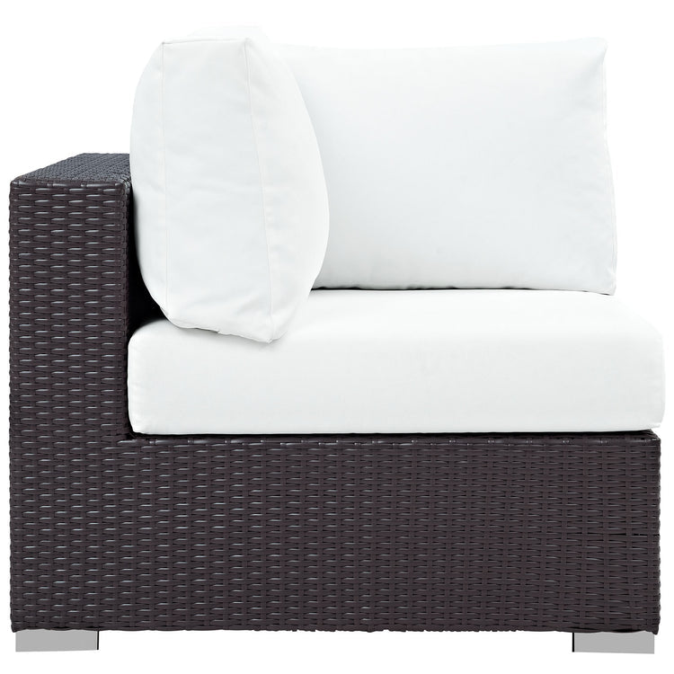 Convene 10 Piece Outdoor Patio Sectional Set - Espresso White