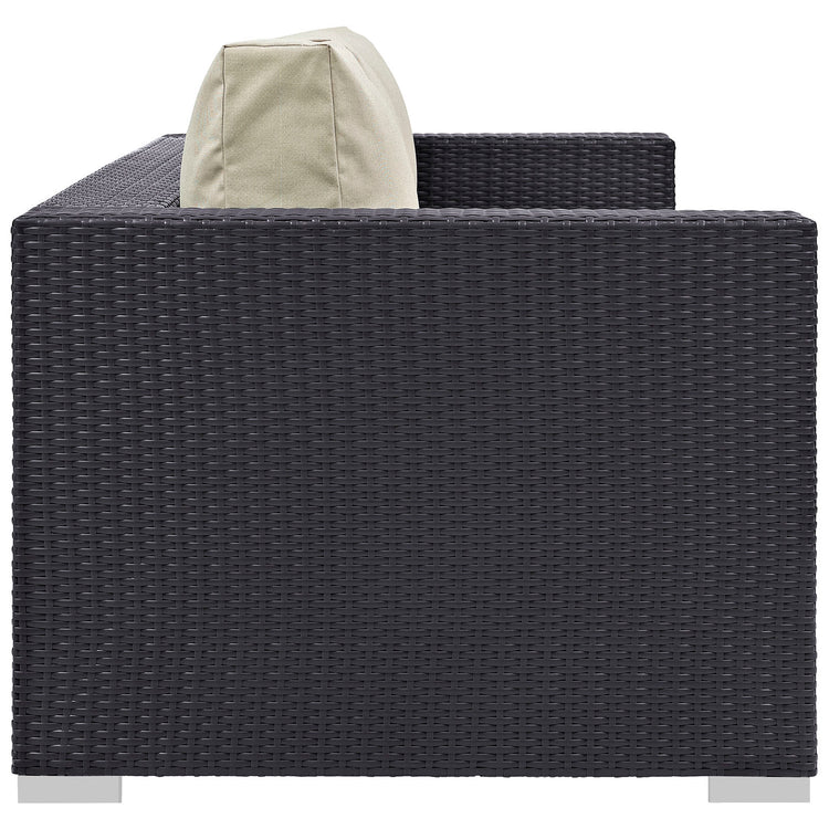 Convene Outdoor Patio Sofa - Espresso Beige