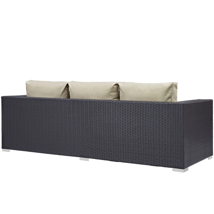 Convene Outdoor Patio Sofa - Espresso Beige