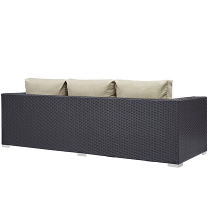 Convene Outdoor Patio Sofa - Espresso Beige