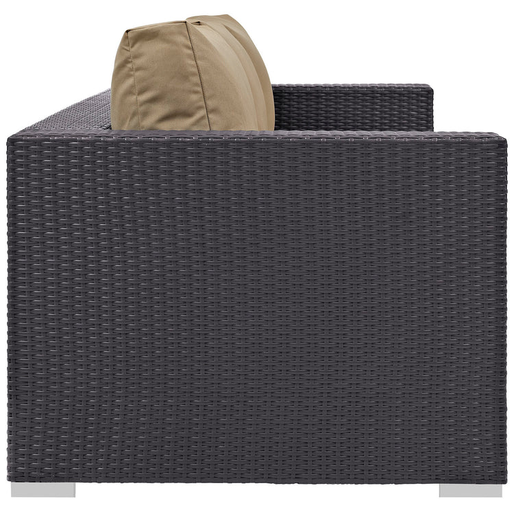Convene 3 Piece Outdoor Patio Sofa Set - Espresso Mocha