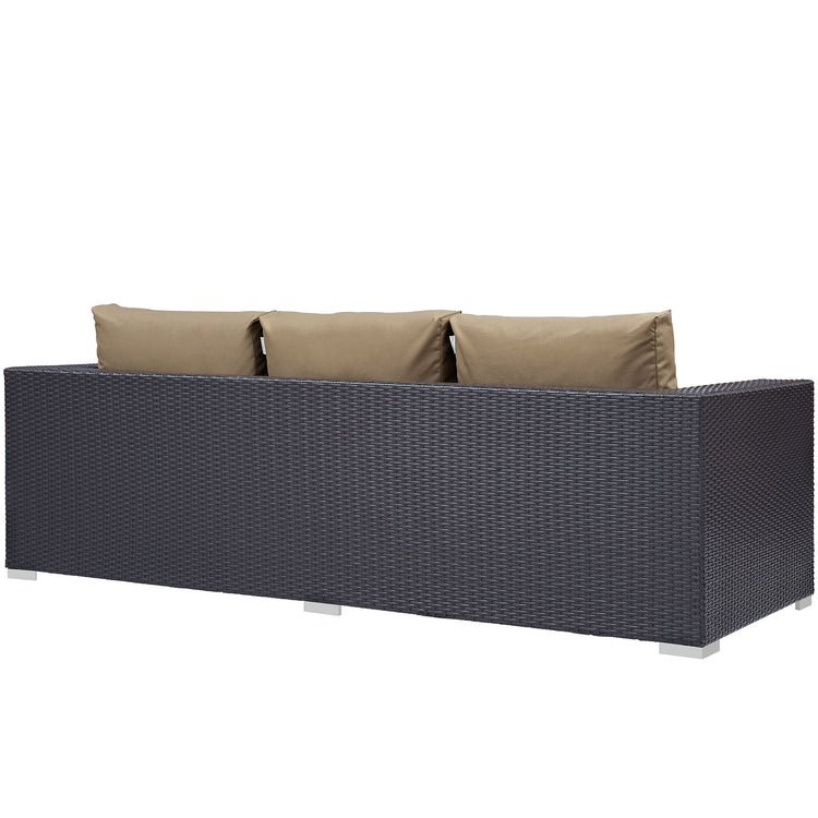 Convene Outdoor Patio Sofa - Espresso Mocha