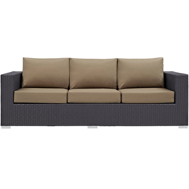 Convene 3 Piece Outdoor Patio Sofa Set - Espresso Mocha