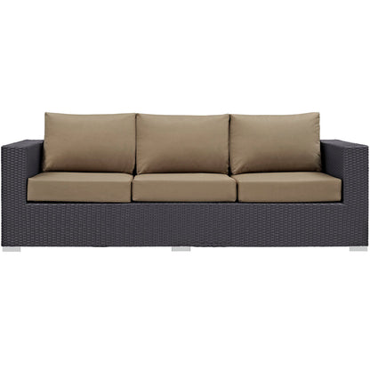 Convene Outdoor Patio Sofa - Espresso Mocha