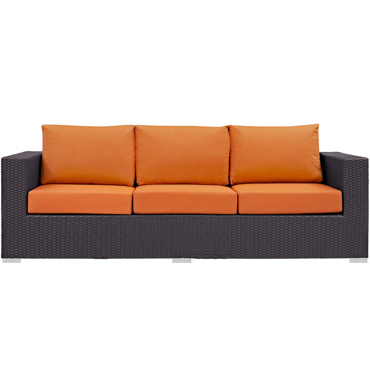 Convene Outdoor Patio Sofa - Espresso Orange