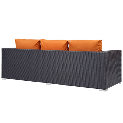 Convene Outdoor Patio Sofa - Espresso Orange