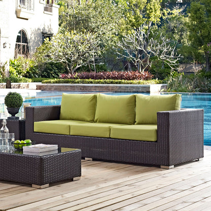 Convene Outdoor Patio Sofa - Espresso Peridot