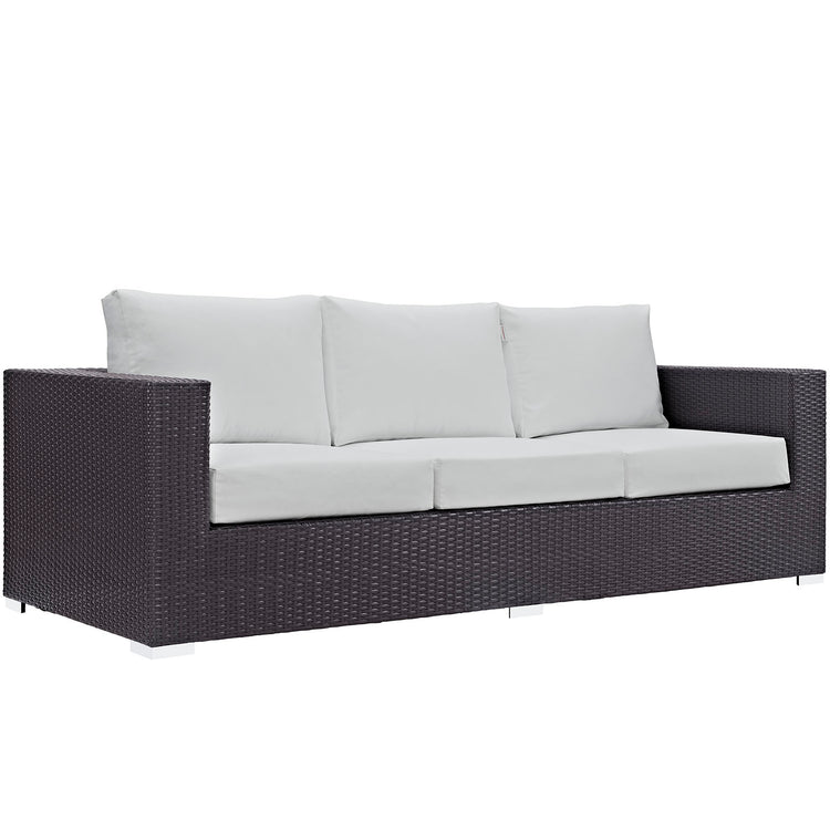 Convene Outdoor Patio Sofa - Espresso White