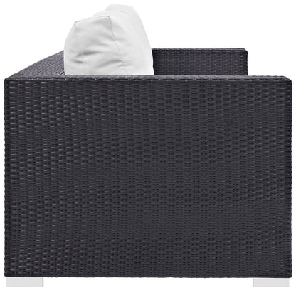 Convene Outdoor Patio Sofa - Espresso White