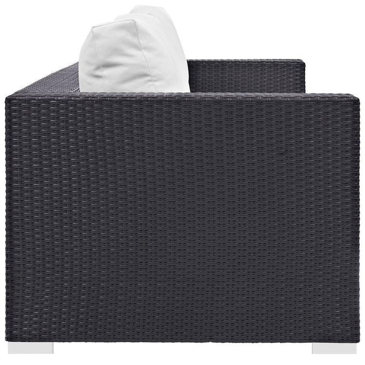 Convene 3 Piece Outdoor Patio Sofa Set - Espresso White