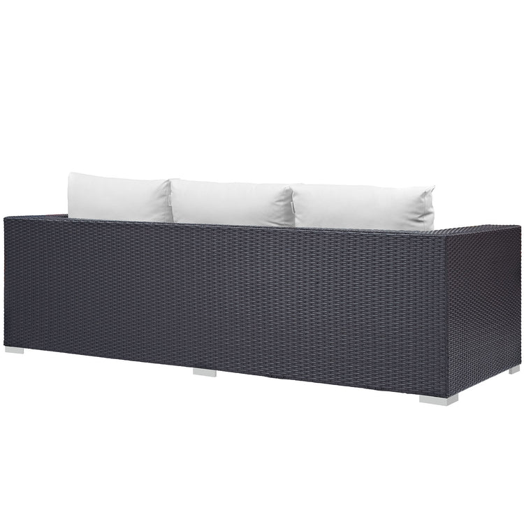 Convene Outdoor Patio Sofa - Espresso White