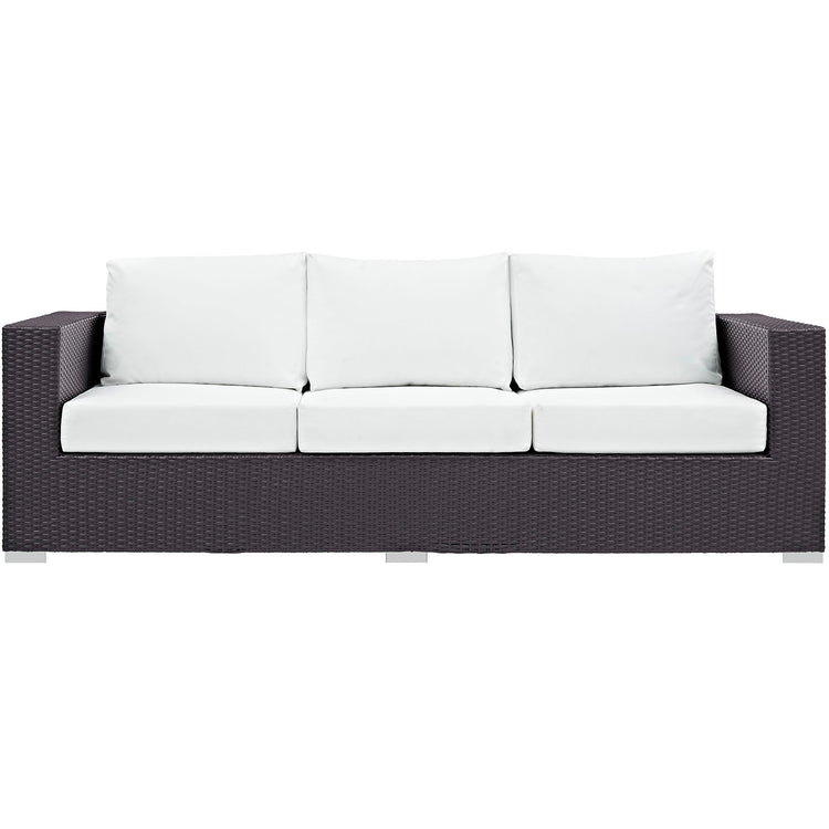 Convene Outdoor Patio Sofa - Espresso White
