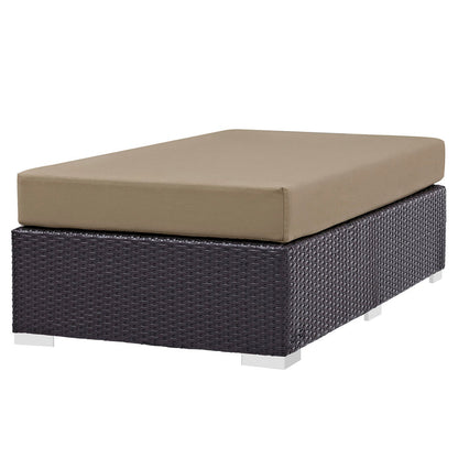 Convene Outdoor Patio Fabric Rectangle Ottoman - Espresso Mocha