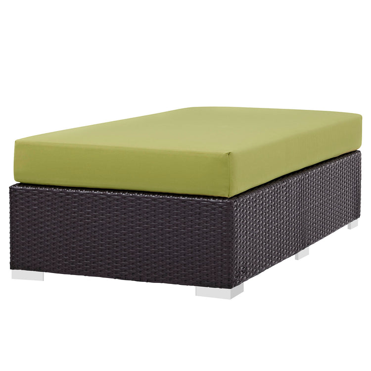 Convene Outdoor Patio Fabric Rectangle Ottoman - Espresso Peridot