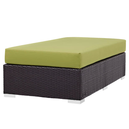 Convene Outdoor Patio Fabric Rectangle Ottoman - Espresso Peridot