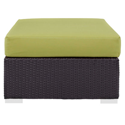 Convene Outdoor Patio Fabric Rectangle Ottoman - Espresso Peridot
