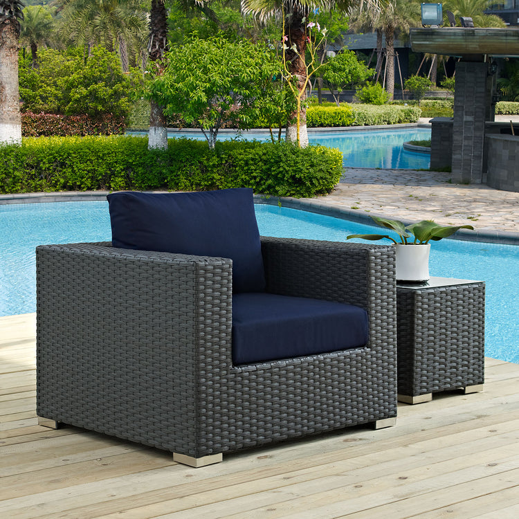 Sojourn Outdoor Patio Sunbrella® Armchair - Canvas Navy