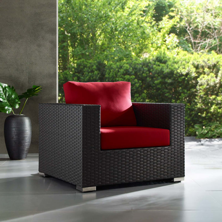 Sojourn Outdoor Patio Sunbrella® Armchair - Canvas Red