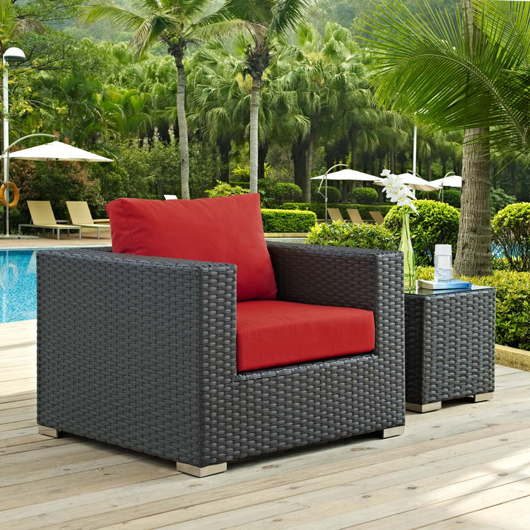 Sojourn Outdoor Patio Sunbrella® Armchair - Canvas Red