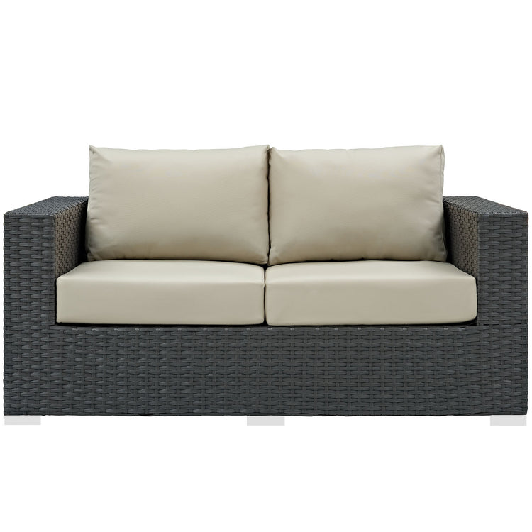 Sojourn Outdoor Patio Sunbrella® Loveseat - Canvas Antique Beige