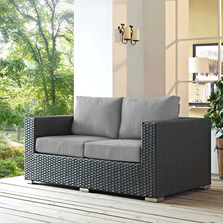 Sojourn Outdoor Patio Sunbrella® Loveseat - Canvas Gray