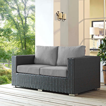 Sojourn Outdoor Patio Sunbrella® Loveseat - Canvas Gray