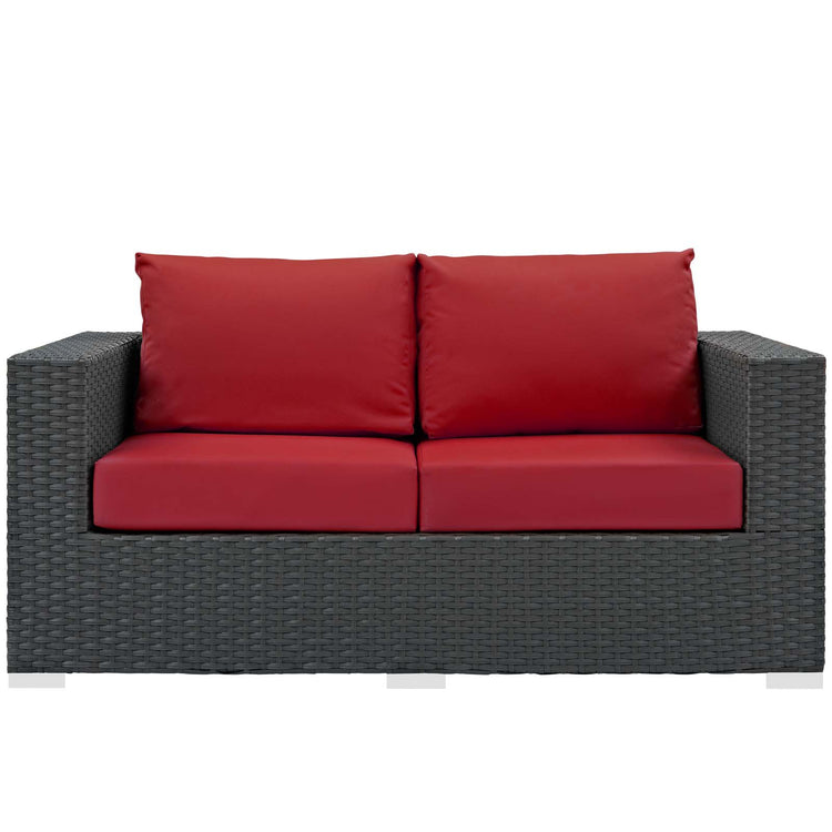 Sojourn Outdoor Patio Sunbrella® Loveseat - Canvas Red